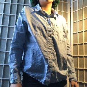 Blue striped button up